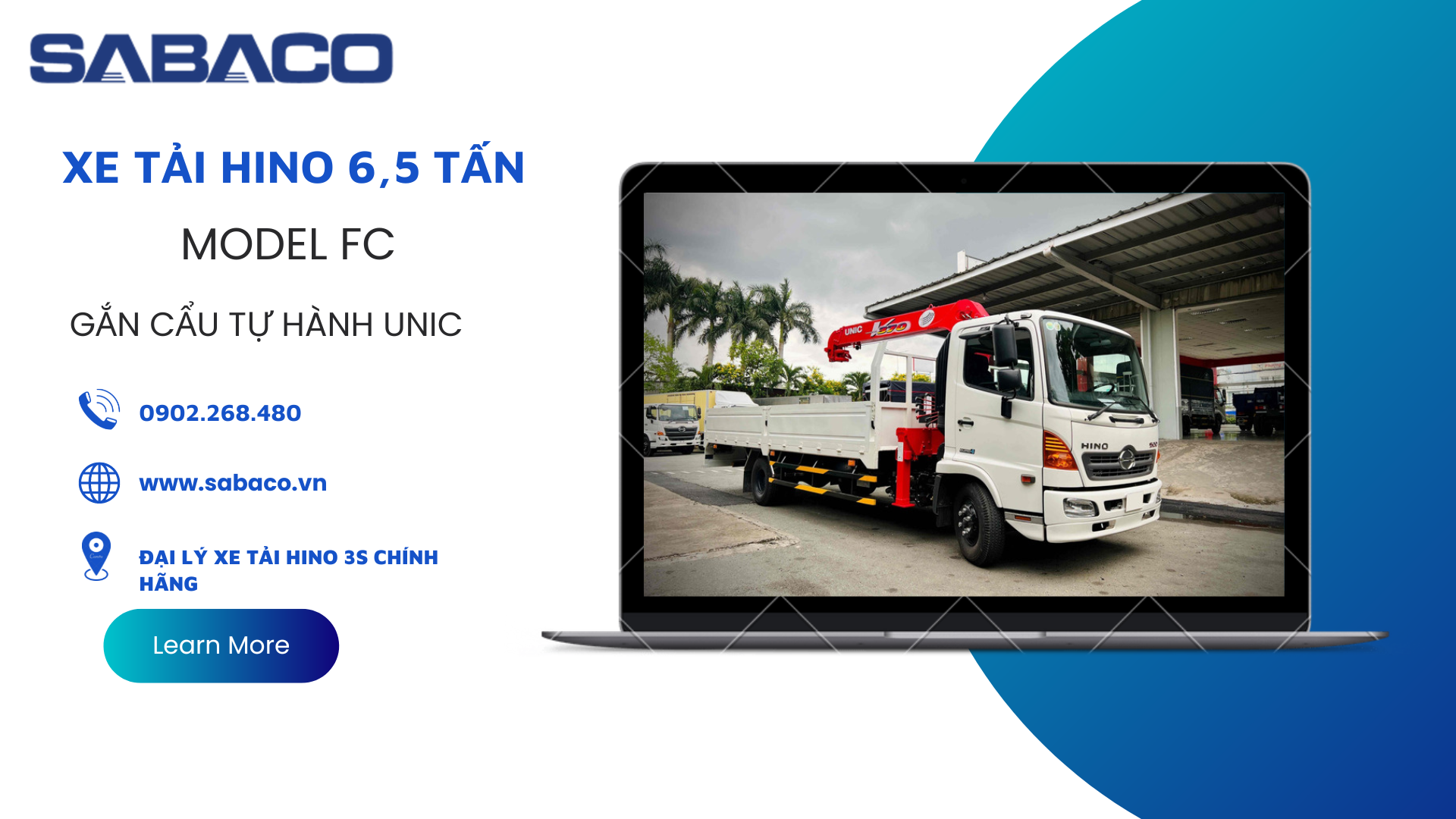 Xe tải Hino 6.5 tấn - Model FC - Gắn cẩu tự hành Unic